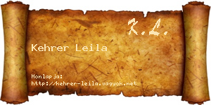 Kehrer Leila névjegykártya